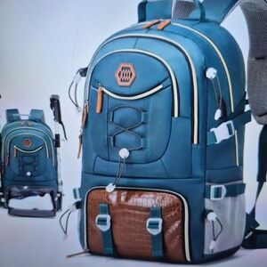 Stylish Blue and Brown Men's Backpack